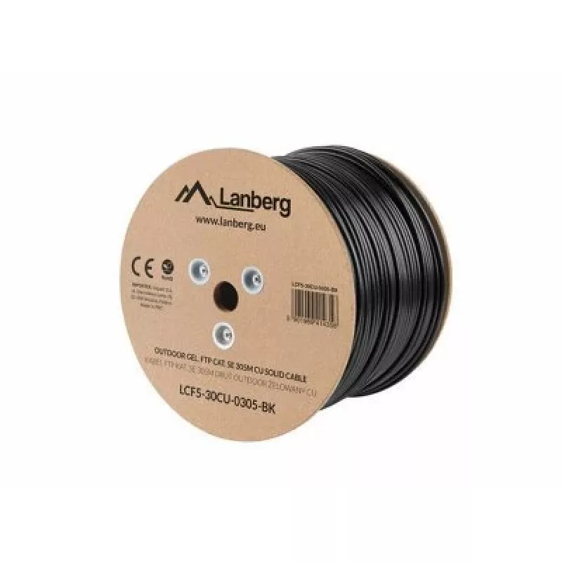 Netwerkkabel Lanberg LCF5-30CU-0305-BK RJ45 Cat5e 305 m zwart