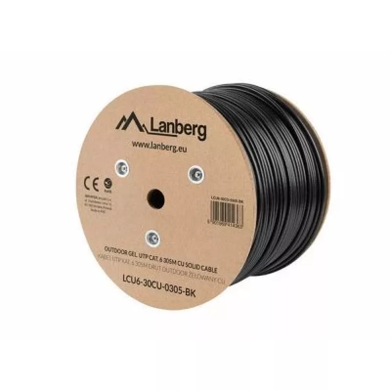 Lanberg LCU6-30CU-0305-BK netwerkkabel zwart 305 m Cat.6 U/UTP (UTP) buiten
