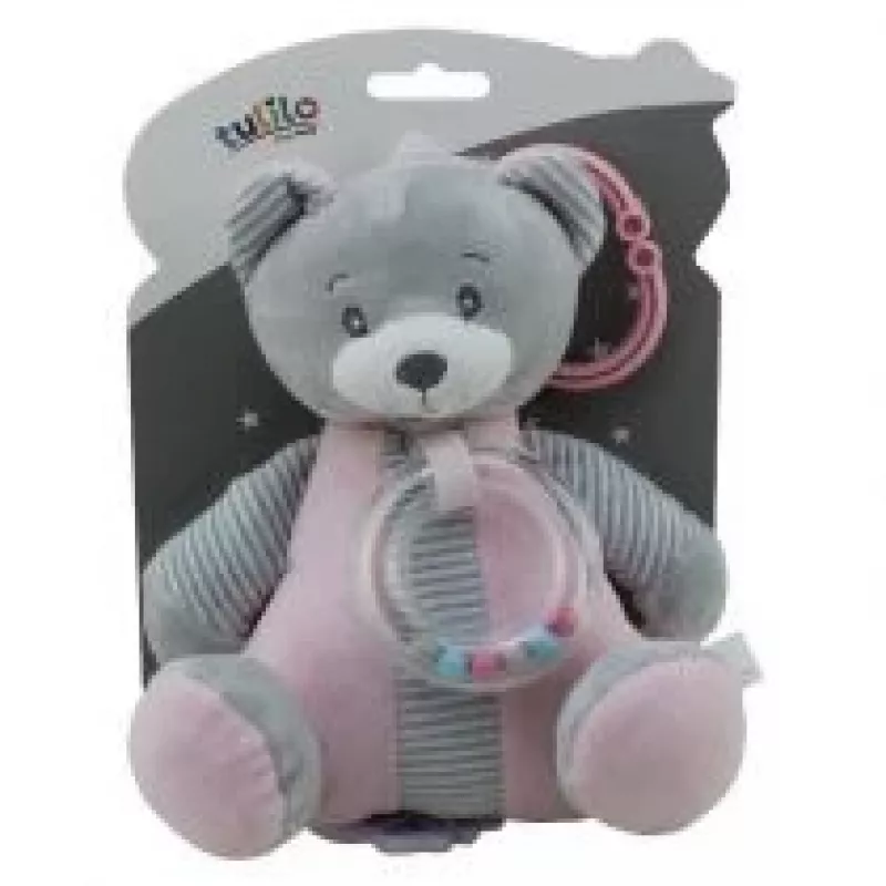 Muziekdoosje TULILO 9109 roze teddybeer 18 cm – mechanisch speeldoosje