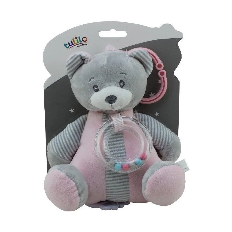 Muziekdoosje TULILO 9109 roze teddybeer 18 cm – mechanisch speeldoosje