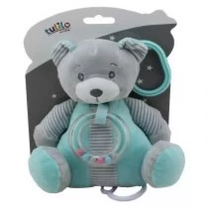 Speeldoosje TULILO mint teddybeer 18 cm — mechanisch muziekspeelgoed, 18 cm hoog
