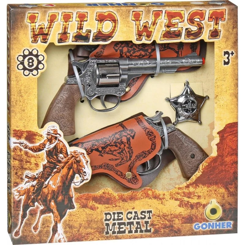 Revolver 8-schots 2 stuks + badge GONHER 158/0 Pulio