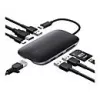 AUKEY CB-C71 8-in-1 USB-C-hub, 3x USB-A 3.0, HDMI 4K@30Hz, Gigabit RJ45, SD/microSD, USB-C PD 100 W, kabel 0,15 m, aluminium, zwart