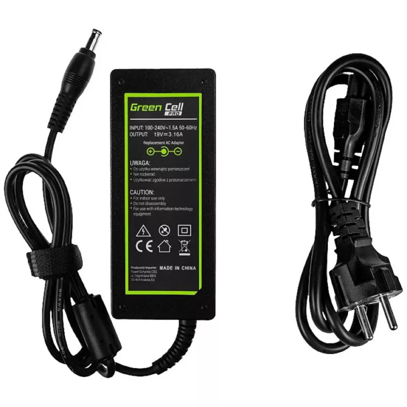 Green Cell AD20P voeding/adapter binnen 60 W zwart