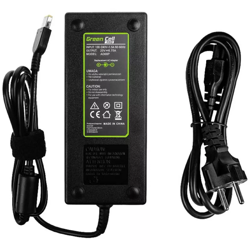 Voeding Green Cell AD68P 135 W AC/DC 20 V 6,75 A voor binnen zwart