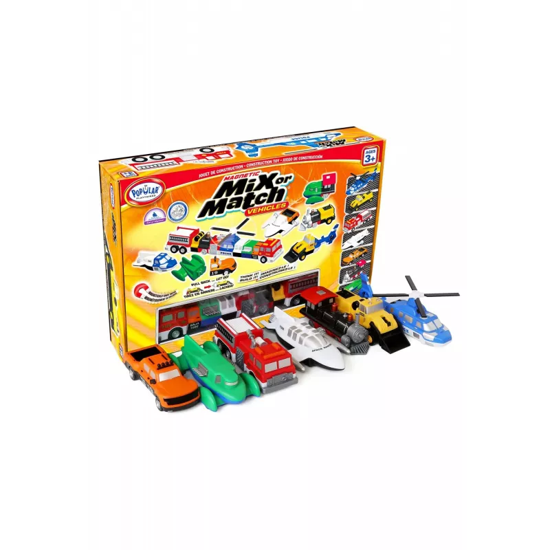 Voertuigset Popular Playthings Magnetic Mix or Match