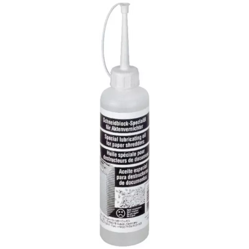 HSM 1235997403 reinigings- en smeerolie voor het snijblok van de papiervernietiger, 250 ml