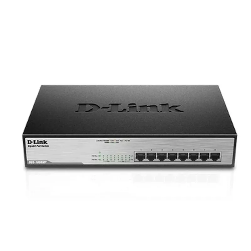 Unmanaged switch D-Link DGS-1008MP 8-poorts desktop Gigabit Max PoE-switch