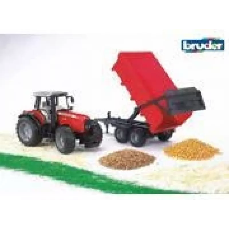 Tractormodel BRUDER Massey Ferguson 7480 met kiepwagen