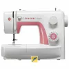 Singer Simple 3210 automatische naaimachine, elektromechanisch, 10 steken, 4-staps knoopsgat, vrije arm, 85 W, wit/roze