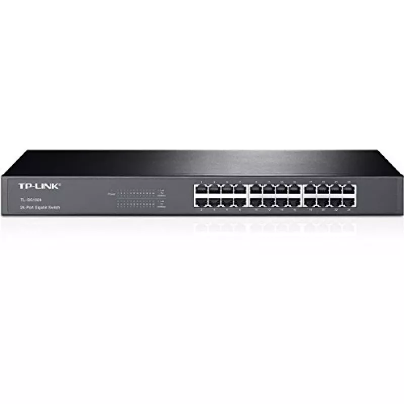 TP-Link 24-poorts Gigabit rackmount netwerkswitch, unmanaged, Gigabit Ethernet (10/100/1000), full duplex, rackmontage, 1U