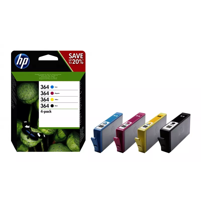 HP 364 4-pack zwart/cyaan/magenta/geel originele inktcartridges
