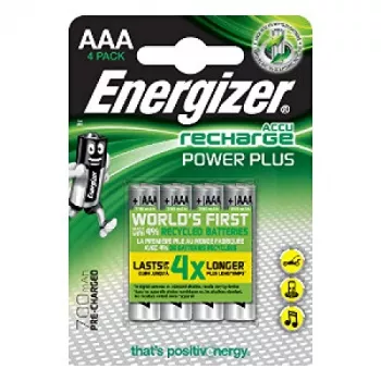ENERGIZER BATTERY accu Recharge Power Plus 700 mAh AAA HR3/4 accu, 4 stuks