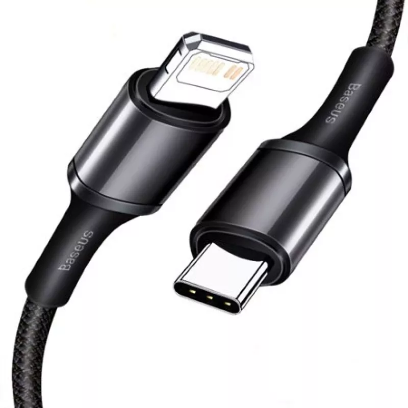 Baseus High Density gevlochten kabel Type-C naar Lightning, PD, 20W, 1m (zwart)