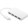 Wentronic Goobay USB-C™ 4x multiport adapter, wit - gelijktijdige aansluiting van 4x USB 3.0 A-bus op USB-C™-stekker (66274)