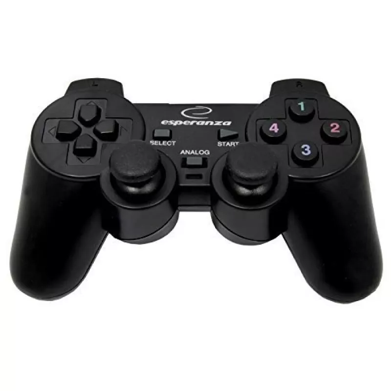Gamepad ESPERANZA EG102 bedraad USB 2.0, PC/PlayStation 3-ondersteuning, D-pad, trilling, zwart