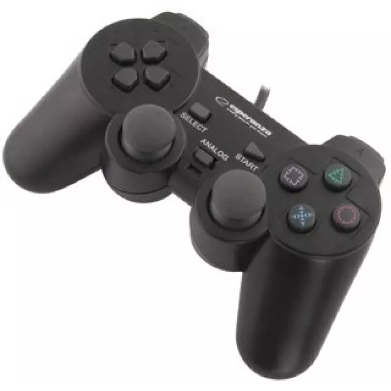 Gamepad ESPERANZA EG102 bedraad USB 2.0, PC/PlayStation 3-ondersteuning, D-pad, trilling, zwart