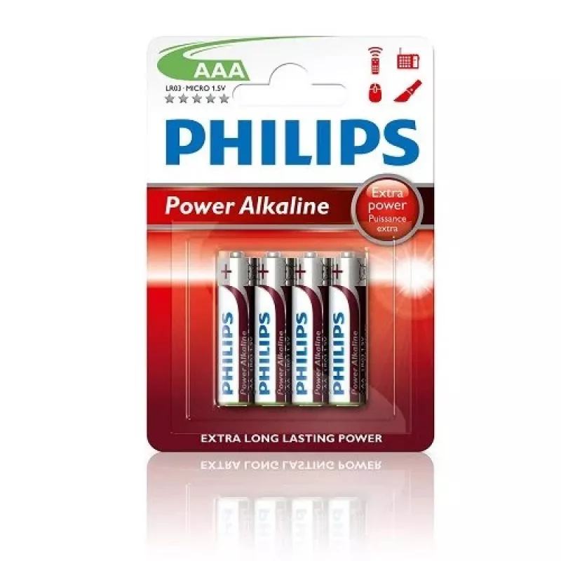 Philips Power Alkaline AAA-batterijen, 4-pack