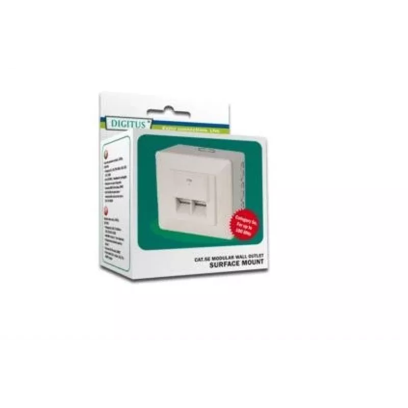 Digitus CAT 5e, klasse D, netwerkdoos, afgeschermd, opbouw