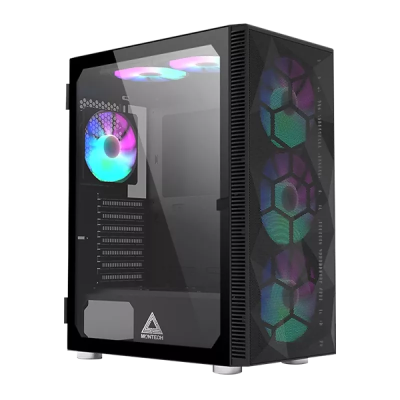 MONTECH X3 X3MESH-BK MIDI-Tower-behuizing zwart Mesh PC-behuizing