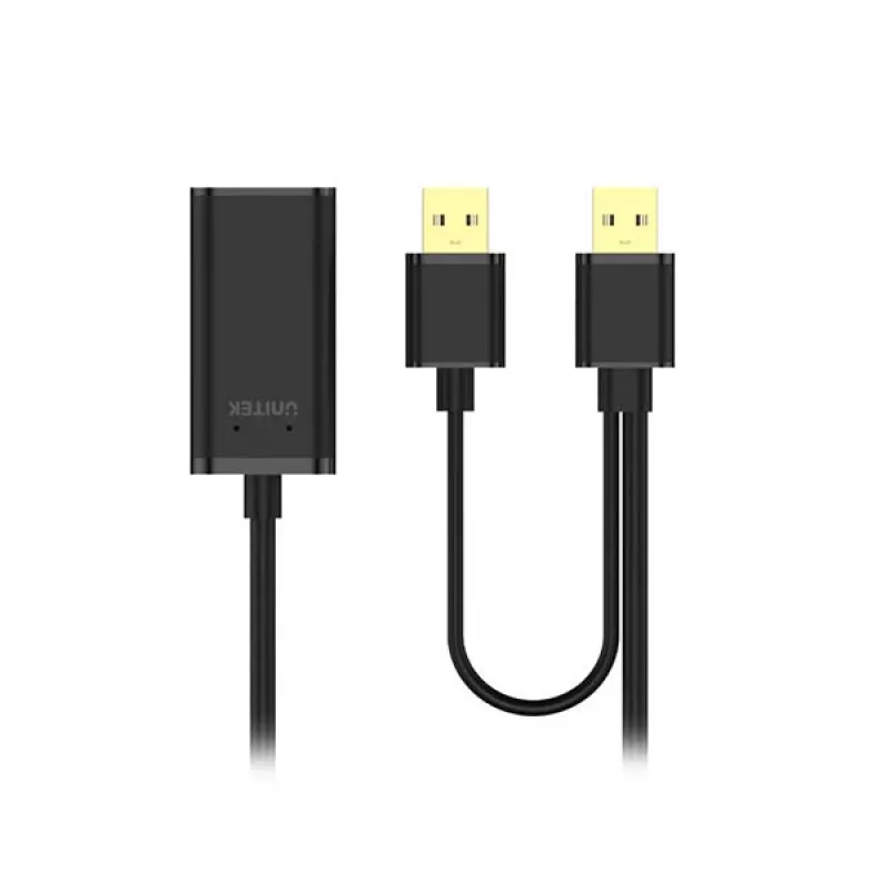 UNITEK Y-278 USB-kabel USB 2.0 10 m 2 x USB-A USB-A zwart