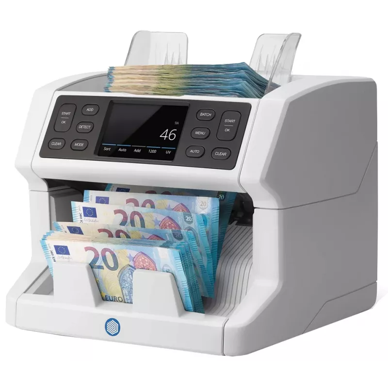 Safescan 2850 biljettenteller met valsgelddetectie (UV, magnetisch, formaat), 1500 biljetten/min, touchscreen, wit