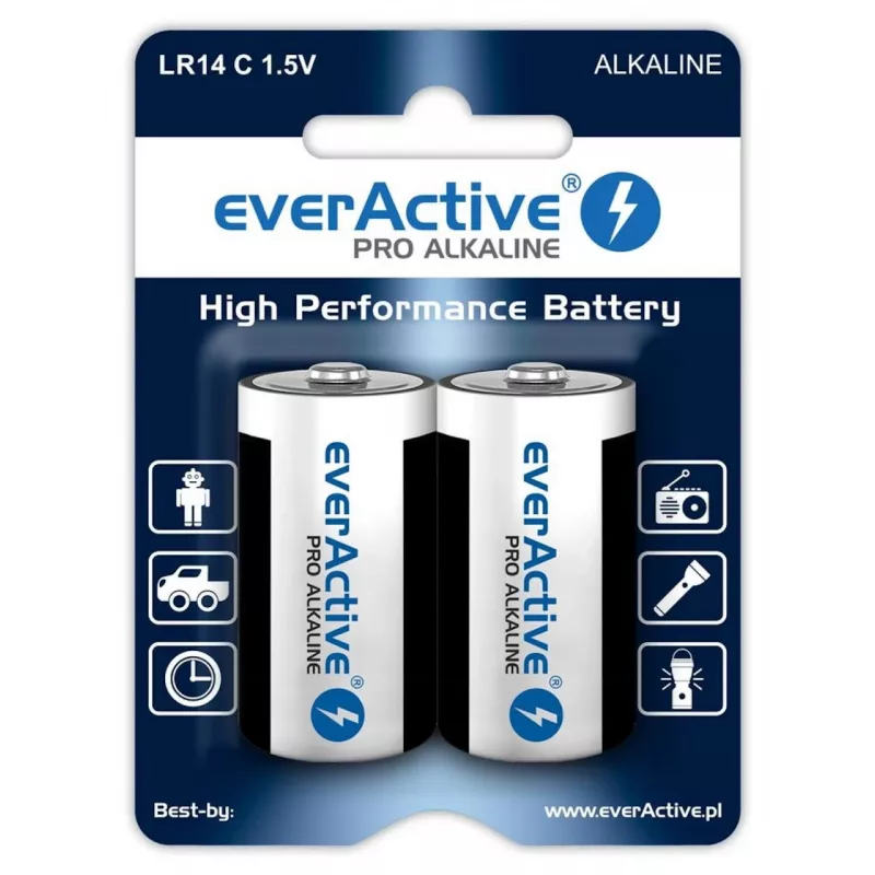 Alkalinebatterijen everActive Pro LR14 C 1,5 V 8000 mAh — 2 stuks