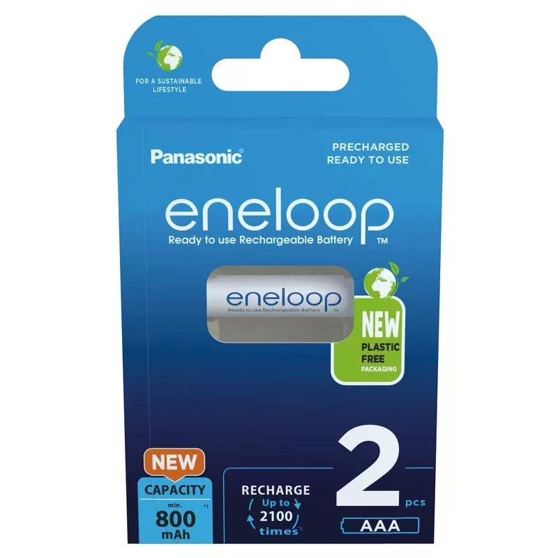 Accu's PANASONIC ENELOOP AAA 800 mAh 2 stuks (BK-4MCDE/2CP)