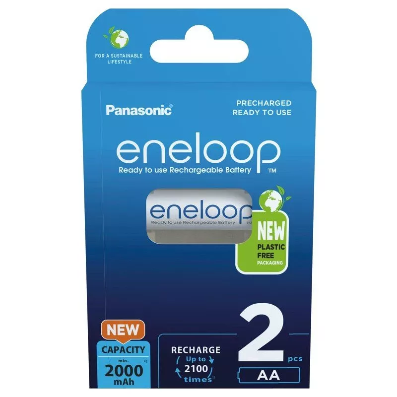 Accu's PANASONIC ENELOOP AA 2000 mAh 2 stuks (BK-3MCDE/2CP)