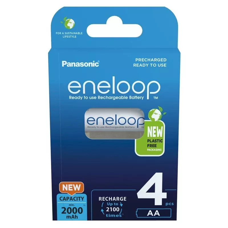 Accu's PANASONIC ENELOOP AA 2000 mAh 4 stuks (BK-3MCDE/4CP)