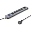Overspanningsbeveiliging Qoltec 50166 grijs 6 AC-stopcontacten 230V 3m