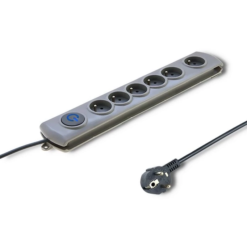 Overspanningsbeveiliging Qoltec 50166 grijs 6 AC-stopcontacten 230V 3m