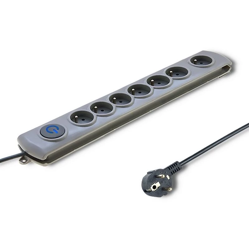 Overspanningsbeveiliging Qoltec 50167 grijs 8 AC-stopcontacten 230V 1,8m