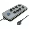 Qoltec Quick Switch 50162 stekkerdoos met overspanningsbeveiliging, 8 stopcontacten, 2,5 m, grijs