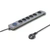 Overspanningsbeveiliging Qoltec 50165 grijs 6 AC-stopcontacten 230 V 1,8 m