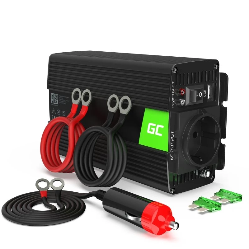 Stroomadapter omvormer Green Cell INV17 Auto 500W zwart