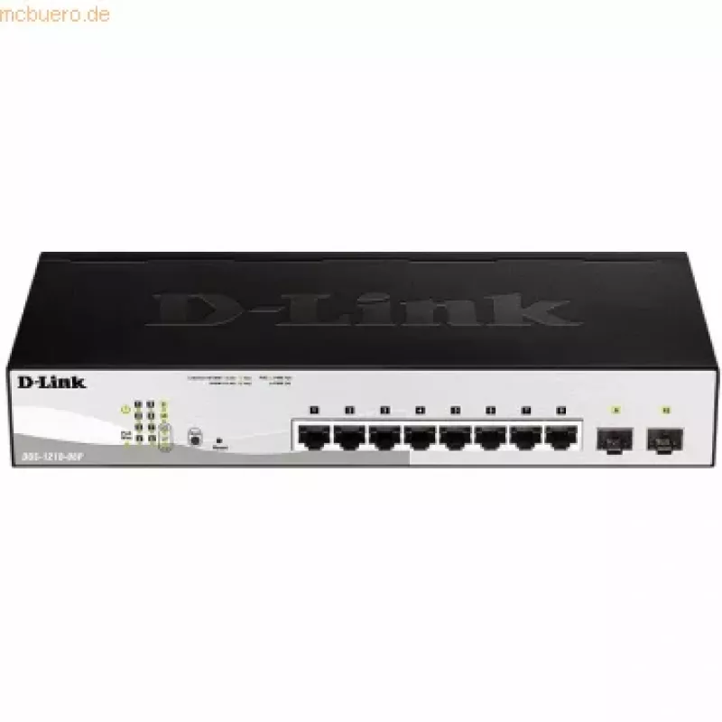 D-Link DGS-1210-08P/E managed L2 Gigabit Ethernet (10/100/1000) Power over Ethernet (PoE) zwart