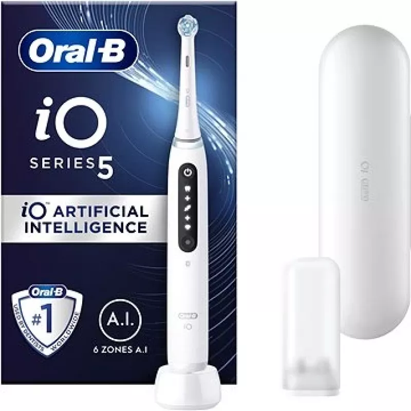 Oral B IO5 Elektrische Tandenborstel met Etui Quite White 1 stuk