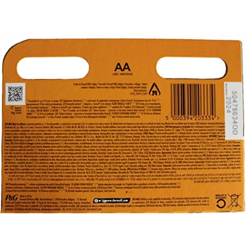Duracell huishoudbatterij wegwerpbatterij AA alkaline