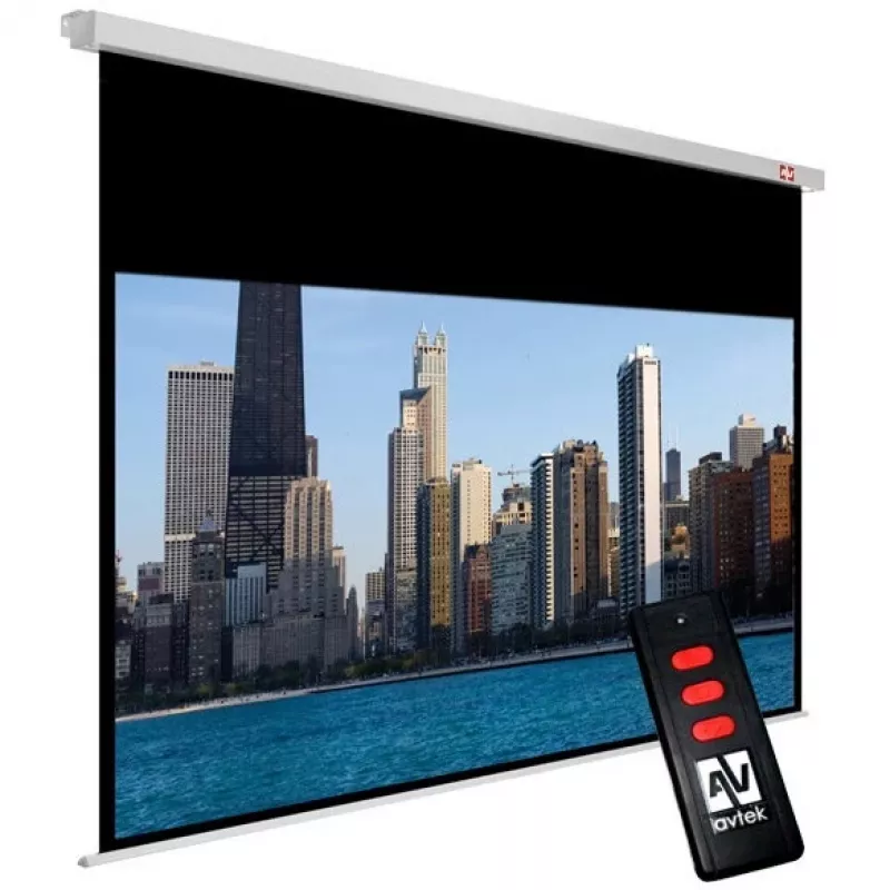 Avtek Cinema Electric 300P elektrisch projectiescherm, 131 inch (3,33 m), 16:9, 290x163 cm, mat wit