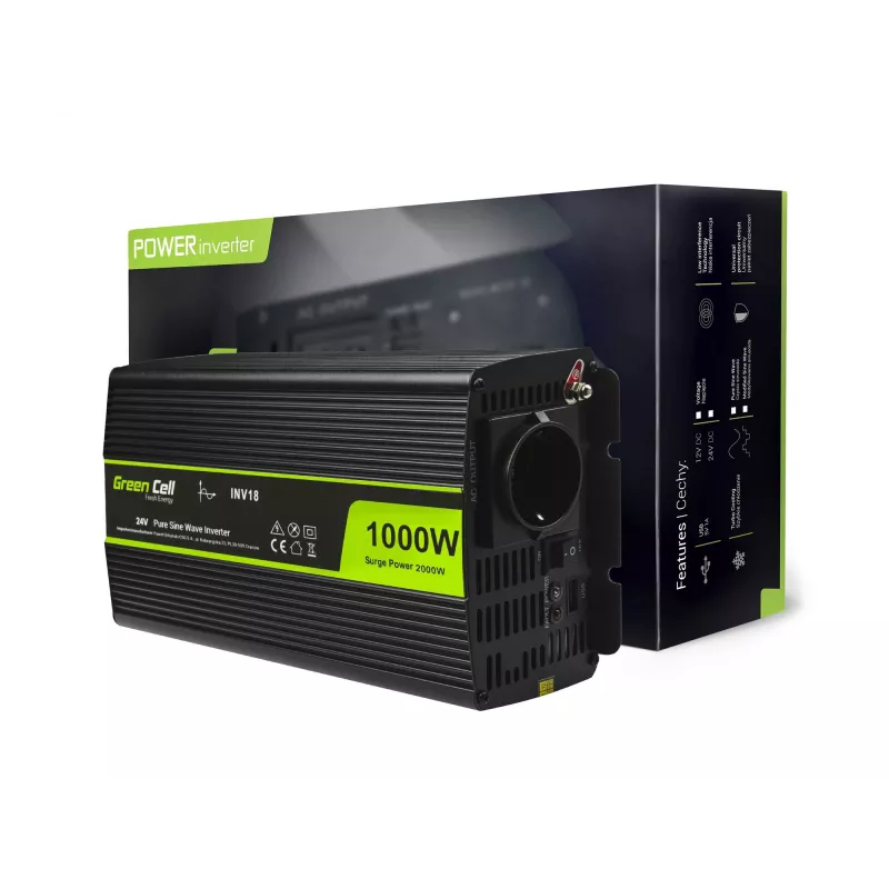 INV18 - universeel - auto - 24 V - 1000 W - 230 V - DC naar AC