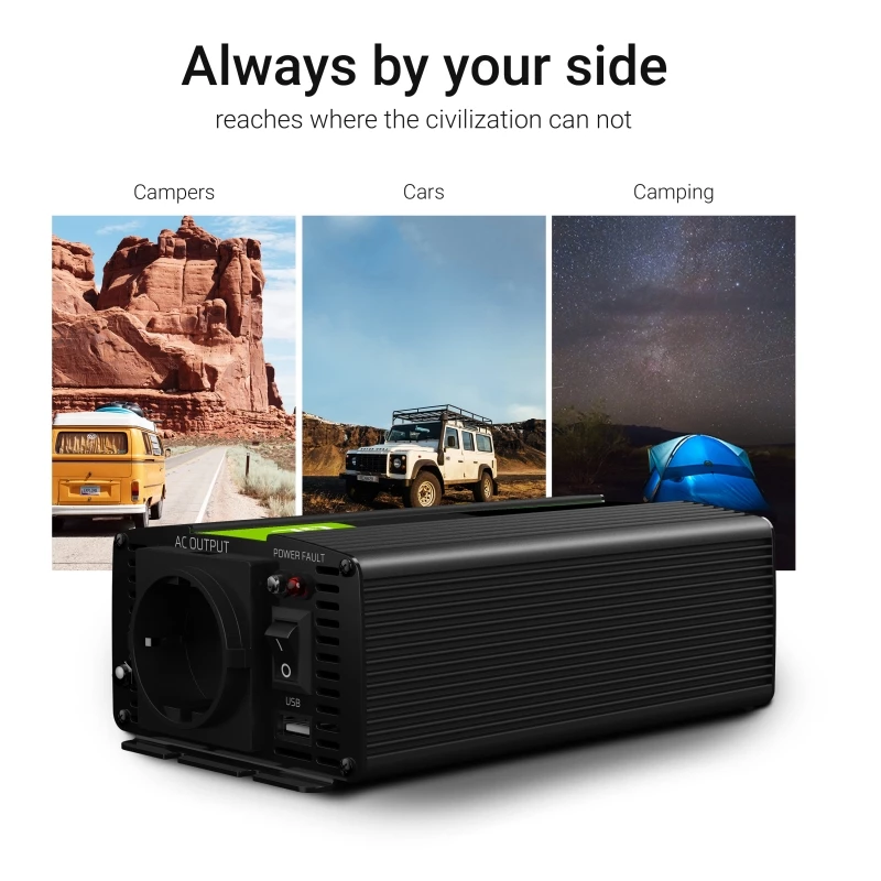 INV18 - universeel - auto - 24 V - 1000 W - 230 V - DC naar AC