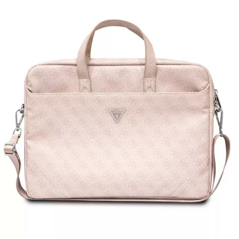 Guess 4G Triangle Logo laptoptas 16 rosé pink saffiano - GUCB15P4TP