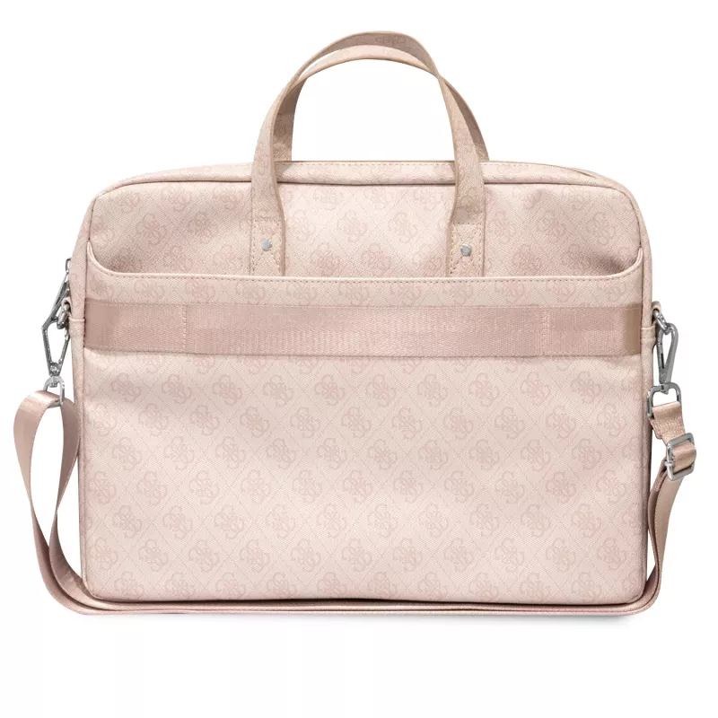 Guess 4G Triangle Logo laptoptas 16 rosé pink saffiano - GUCB15P4TP
