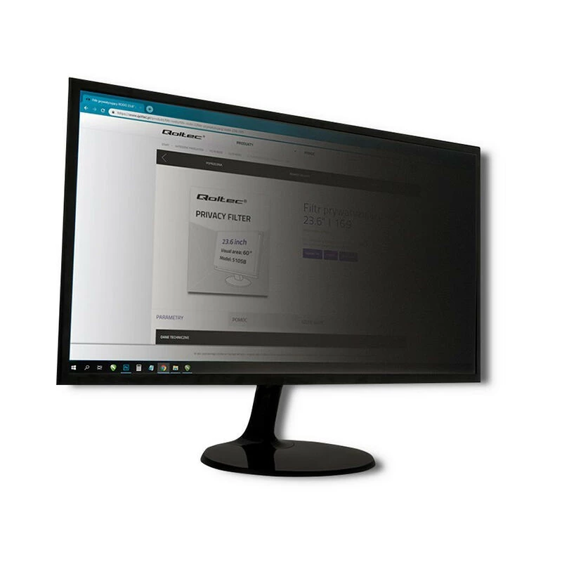 Privacyfilter QOLTEC 51059 voor 23,8 inch (60,5 cm) monitor, 527 x 296,9 mm, transparant