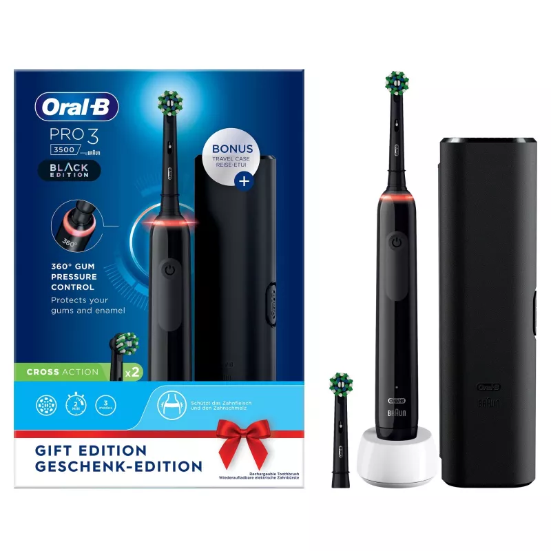 Oral-B Pro 3 3500 roterende tandenborstel voor volwassenen zwart