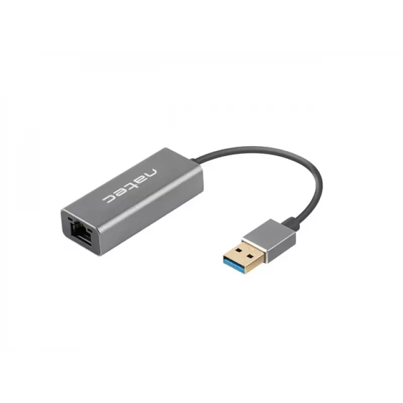 Natec Cricket NNC-1924 USB 3.0 Type-A naar RJ45 Ethernet-adapter, 1000 Mbit/s, kabel van 15 cm, zwart