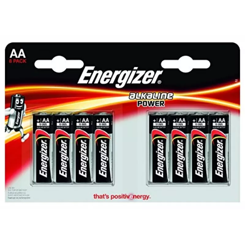 Energizer Alkaline Power AA/LR6-batterijen, 8-pack (CHP8)
