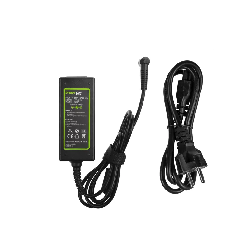Voeding Green Cell AD70P voor ASUS laptops, 33W, 19V 1,75A, binnen, zwart