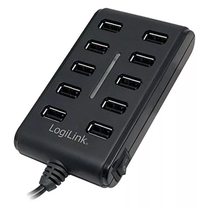 Logilink UA0125 USB-hub 10-poorts USB2.0 met voeding 3.5A, | Logilink